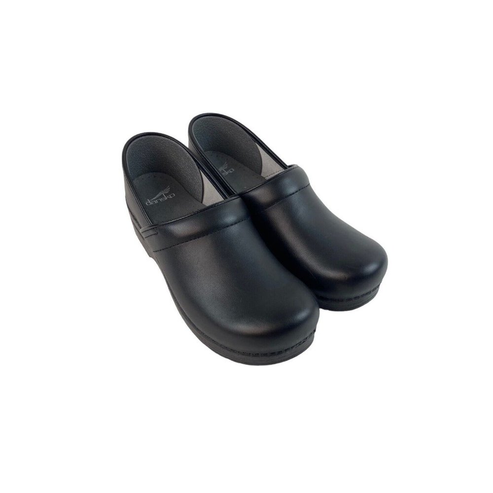 -Dansko Black Leather Comfort Clogs Womens EU 41 US 10.5-11 Professional Nurse